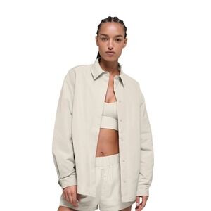 Alo Yoga NWT SZ XS Explorer Button Down Bone White Oversized Shacket W5114R